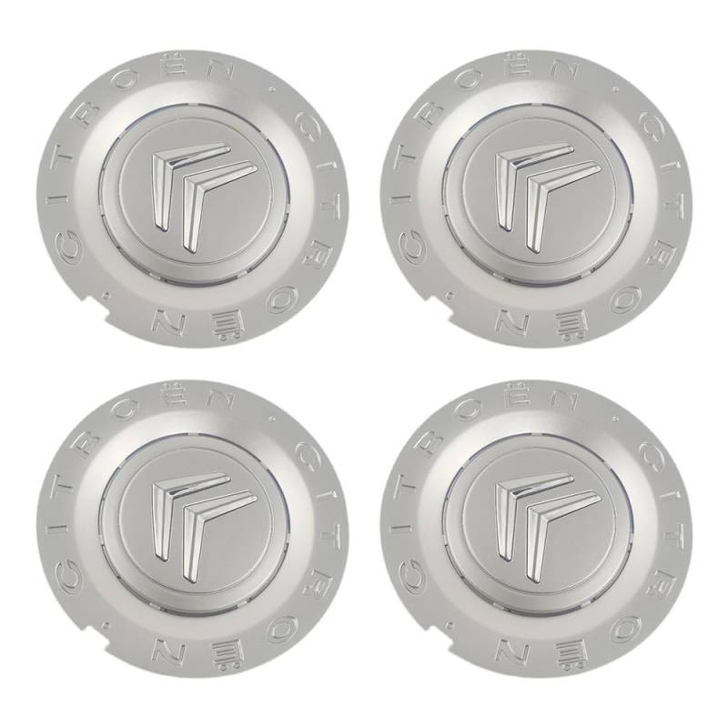 4 Stück Nabendeckel 157mm für Citroën C2 Elysee C-Triomphe,Radnabenkappen Felgenkappe Nabenkappen Wheel Caps Radnabenabdeckung Auto Felgendeckel Zubehör,Silver von DADYM