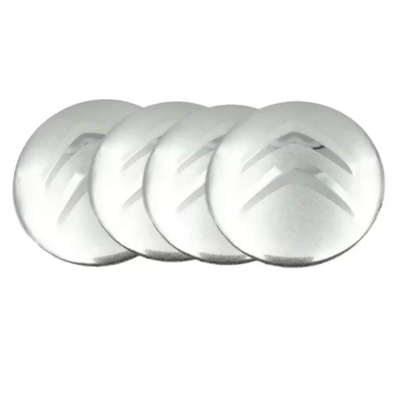 4 Stück nabendeckel 56mm/65mm für Citroen C4 III/3 Hatchback 2020-2025,Radnabenkappen Logo-Aufklebern Mittelabdeckung 3D Emblem felgenaufkleber Abzeichen Aufkleber,56-Silver von DADYM