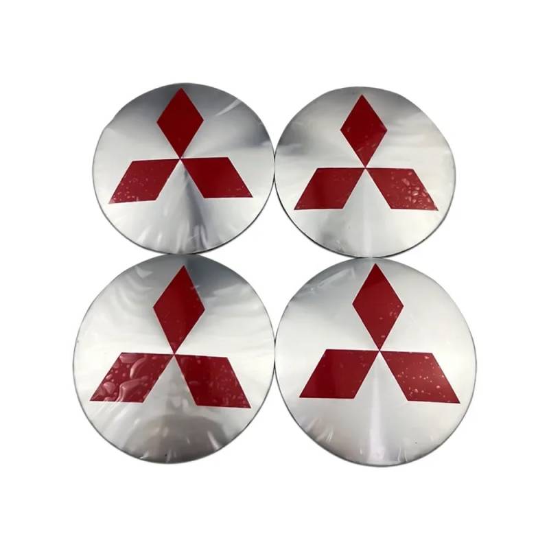 4 Stück nabendeckel 60mm für Mitsubishi ASX Outlander Eclipse,Radnabenkappen Logo-Aufklebern Mittelabdeckung 3D Emblem felgenaufkleber Abzeichen Aufkleber,Silver von DADYM