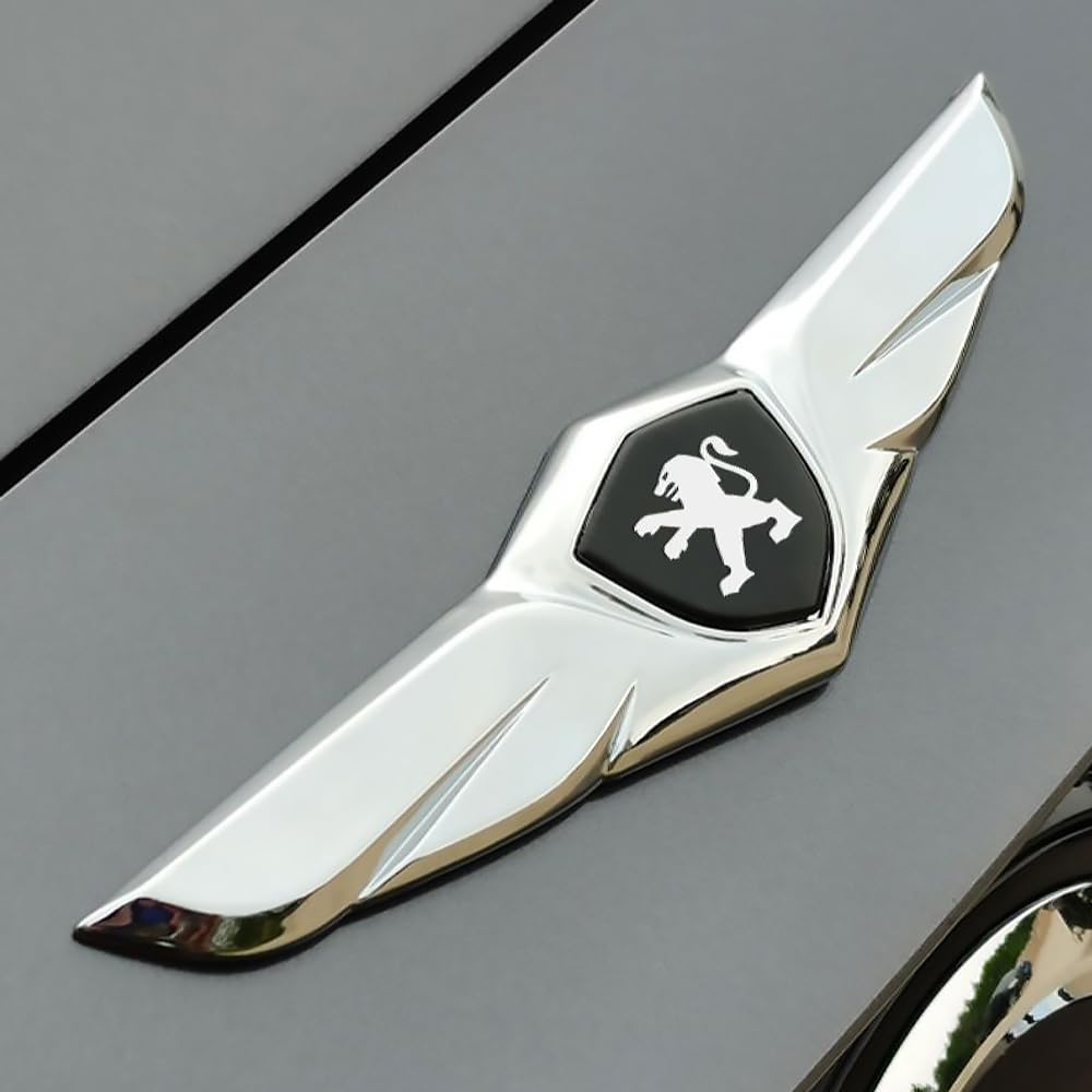 Emblem Schwarz für Peugeot 207 206 307 306,Emblem Logo Aufkleber für Lenkrad Zubehör/Motorhaube Vorne und Hinten und Kofferraum Logo Key Remote Control Emblem 21cm X 5.5cm(1Psc),A von DADYM