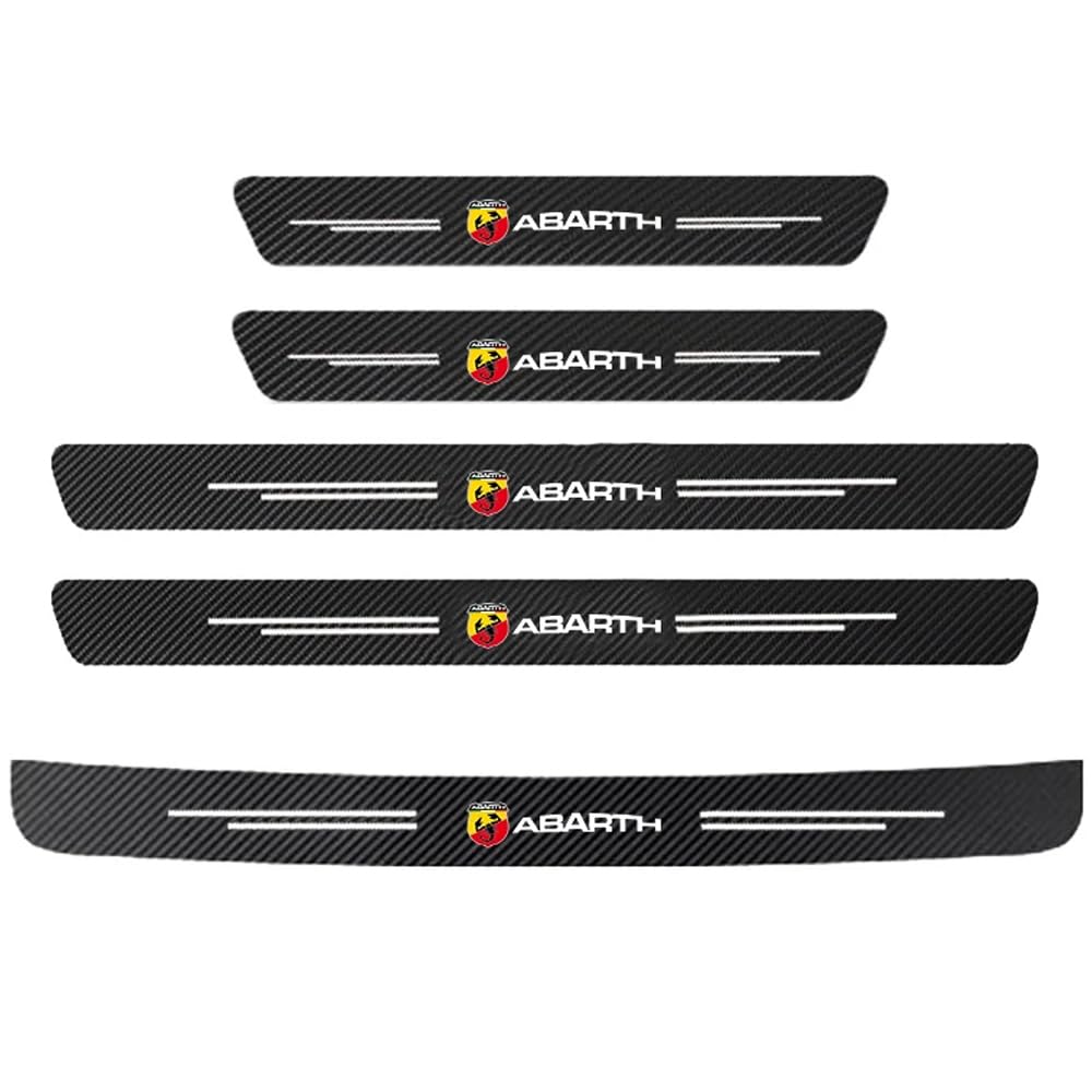 Lackschutz Set 5 Stück für Abarth 500 2008-2015,Auto Einstiegsleisten Schutz Ladekantenschutz Türschweller Schutzleiste Lackschutzfolie Folierset,A von DADYM