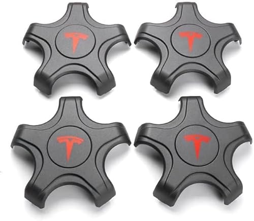 Nabendeckel 176mm für Tesla Modèle 3 2021-2023,Radnabenabdeckung Set ABS Kunststoff Aluminium Nabenkappen für Felgen Radnaben Felgendeckel Felgenkappen,BlackRed von DADYM