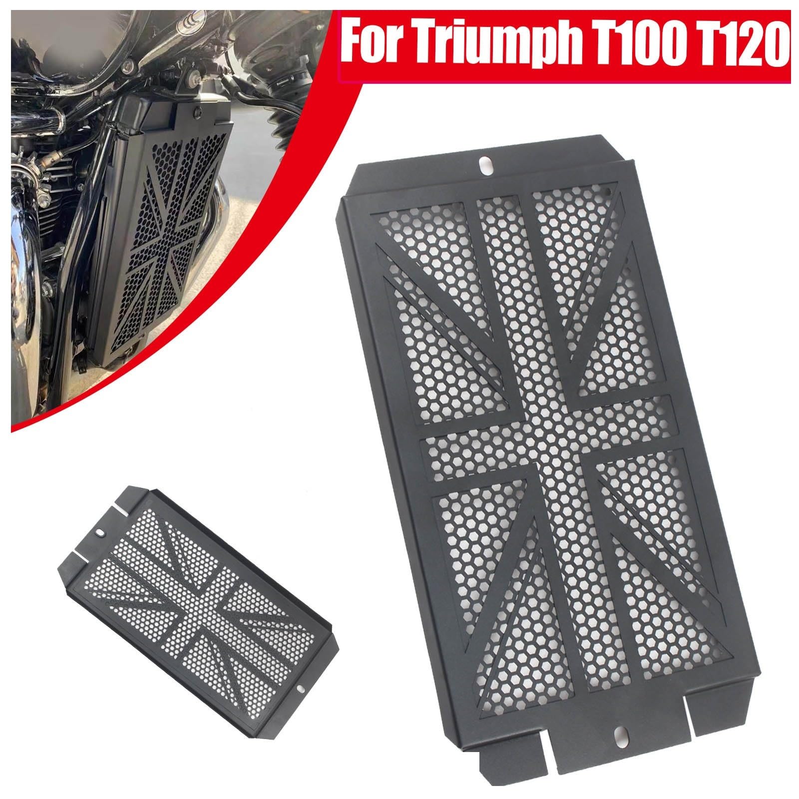 Motorrad Kühlergrill Schutz Motorrad Kühler Schutz Grille Abdeckung Motocross Kühler Schutz Kappe Für Tr&iumph Bonneville T100 T120 Bobber Street Scrambler von DAGMARA