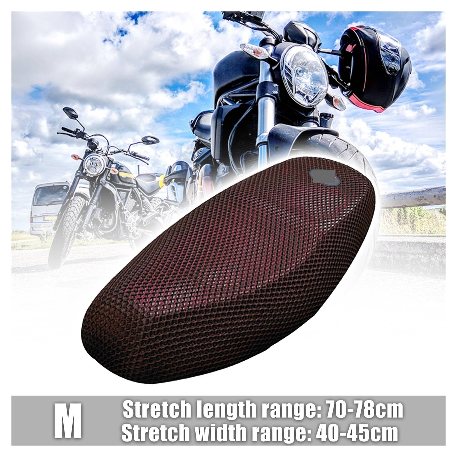 Motorrad Sitzabdeckung 1 Stücke M-XXL Anti-Rutsch Mesh Stoff Sitzbezug Atmungsaktive wasserdichte Motorrad Motorrad Roller Sitzbezüge Kissen von DAGMARA