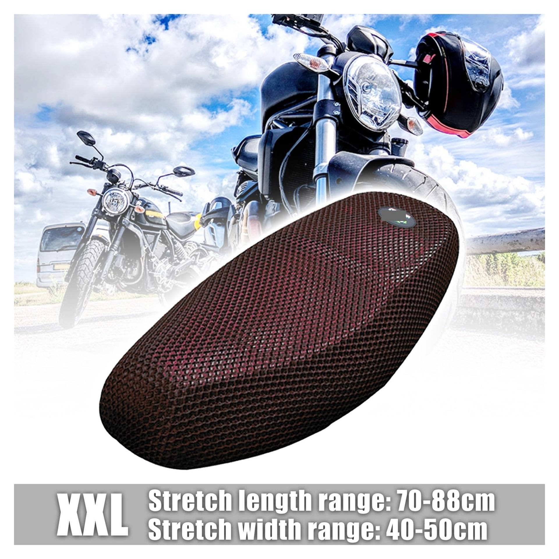 Motorrad Sitzabdeckung 1 Stücke M-XXL Anti-Rutsch Mesh Stoff Sitzbezug Atmungsaktive wasserdichte Motorrad Motorrad Roller Sitzbezüge Kissen von DAGMARA