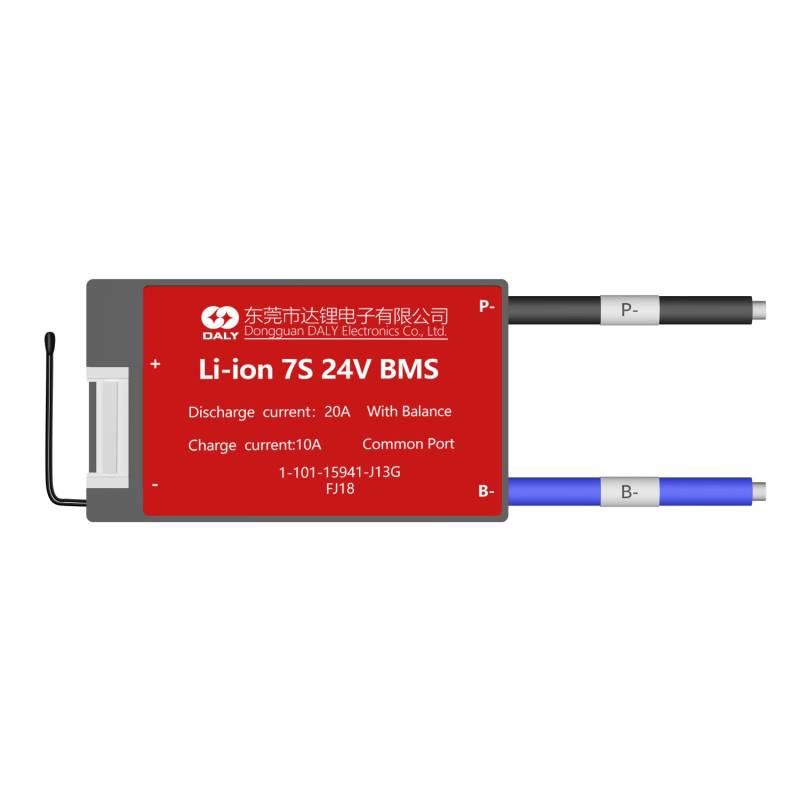 DALY BMS 7S 24V 20A Li-Ion-Batteriemanagementsystem Batteriepack-Schutzplatine mit gemeinsamem Anschluss und Ausgleichsleitungen für Heimwerker 18650 Batterie elektronisches Gerät von DALY