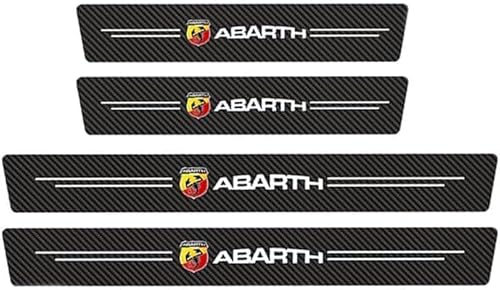 4 Stück Auto Einstiegsleisten Schutz,für Abarth 500C 2012-2014, Heckstoßstange Carbon Schutzfolie, Einstiegsleisten Kratzschutz von DAMALILI