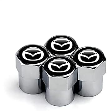 4pcs Car Tyre Valve Caps Covers für Mazda 2 Mazda 3 MS Mazda 6 CX5,Auto-Reifen Ventilabdeckung,Staubschutz und Wasserdicht Autoventil Kappe von DAMALILI