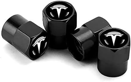 4pcs Car Tyre Valve Caps Covers für Tesla Model S,Auto-Reifen Ventilabdeckung,Staubschutz und Wasserdicht Autoventil Kappe von DAMALILI