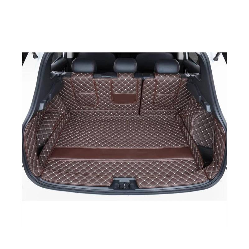 Auto Leder Kofferraum Matte Cargo-Liner Für N&issan Für Qashqai J12 2023 2024 2025 Boot Teppich Pad Abdeckung Kissen Schützen Decke Matten Kit Autozubehör (Color : Coffee) von DAMGA