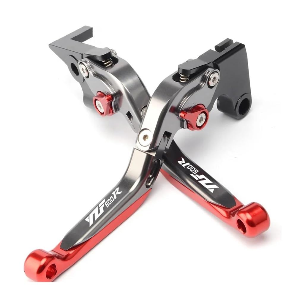 DANETI Motorrad bremshebel Motorrad CNC Einstellbare Ausziehbare Faltbare Bremskupplungshebel Für Y&amaha Für YZF Thunder Cat 1994-2005 Für YZF 600 R (Color : Red) von DANETI