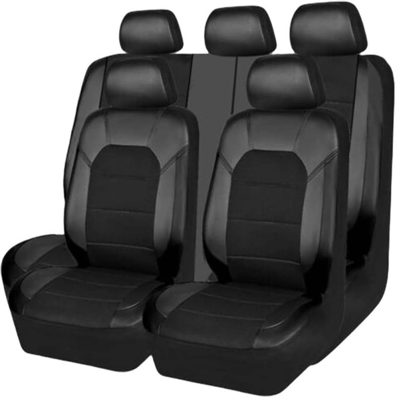 DANETI Sitzbezügesets, für Audi A3 8P 8V Sportback 2003-2023 Leder Auto Sitzbezüge Set Kompatibel Wasserdicht Bequem Autositzbezüge Innenraum Zubehör,Black von DANETI