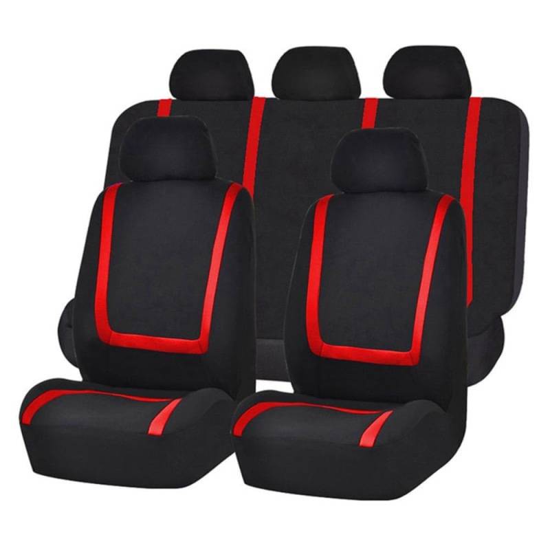 DANETI Sitzbezügesets, für Hyundai Kona Hybrid/Electric/N SUV 2018-2023 Polyester Auto Sitzbezüge Set Kompatibel Wasserdicht Bequem Autositzbezüge Zubehör,Red von DANETI