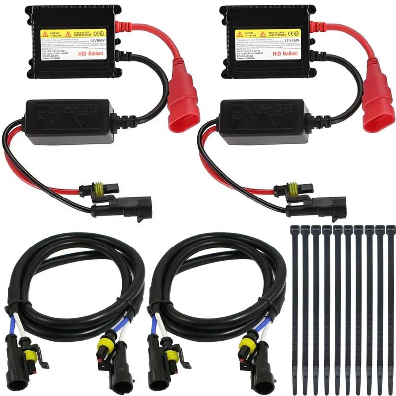 DAOKAI Universal HID Ballast 12V 55W Car Digital HID Xenon Brenner kit, Schlank HID Lampen Scheinwerfer Nachrüstsatz H7,für H1 H3 H4 H7 H10 H9 9005 9006,für Auto Motorrad Elektro-2stk von DAOKAI