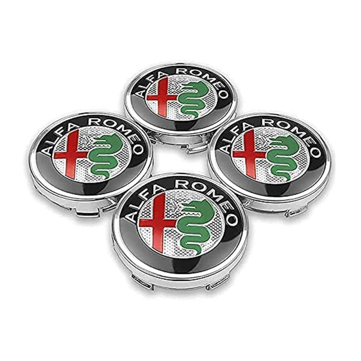 4 Stück Auto Nabendeckel Aufkleber für Alfa Romeo 155 156 159 Mito Giulia, Radnabendeckel Aufkleber Auto Nabendeckel Aufkleber von DAPLGL