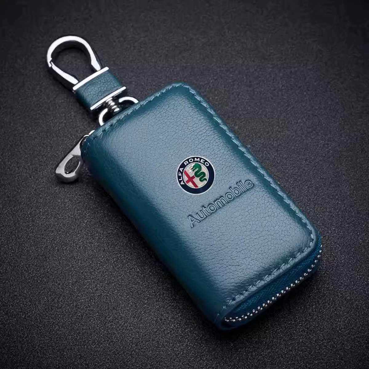 DAPLGL Autoschlüsseltasche Für Alfa Romeo 155 156 159 Mito Giulia, Leder Auto-Schlüssel-Anhänger Schlüsselanhänger Zubehö von DAPLGL