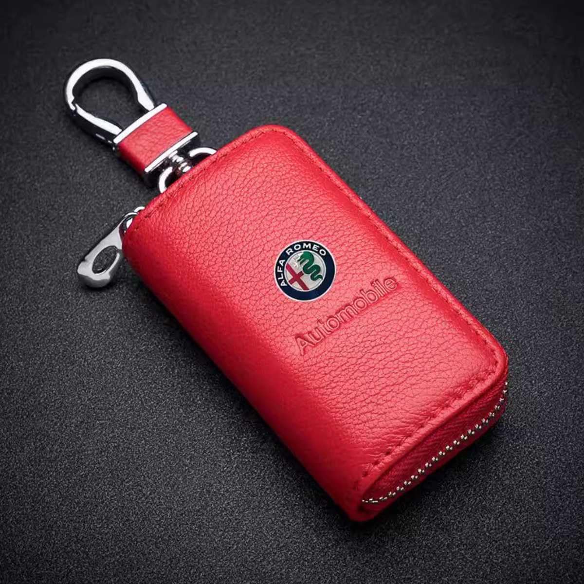DAPLGL Autoschlüsseltasche Für Alfa Romeo 155 156 159 Mito Giulia, Leder Auto-Schlüssel-Anhänger Schlüsselanhänger Zubehö von DAPLGL