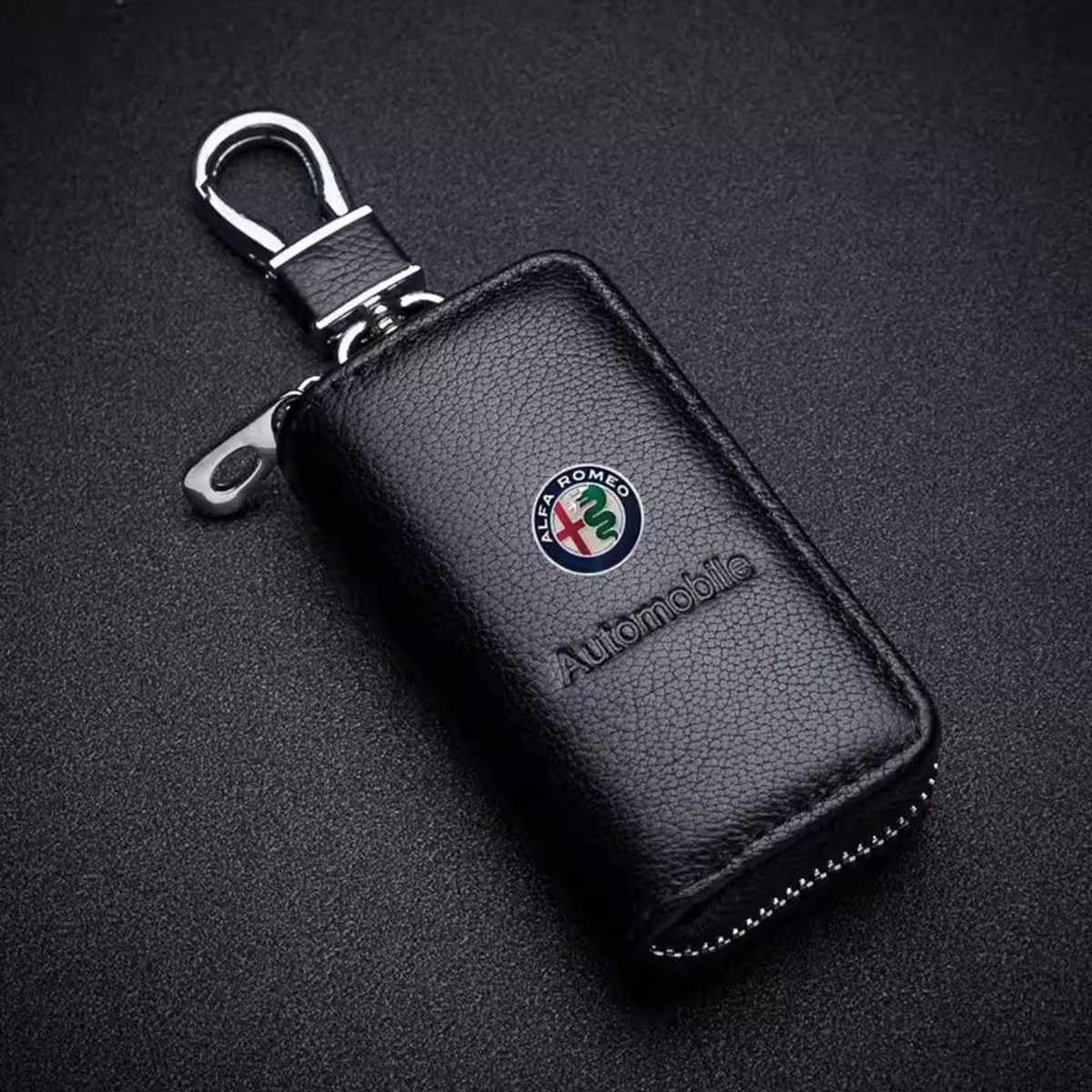 DAPLGL Autoschlüsseltasche Für Alfa Romeo 159 Giulietta Giulia 147 156 Mito, Leder Auto-Schlüssel-Anhänger Schlüsselanhänger Zubehö von DAPLGL