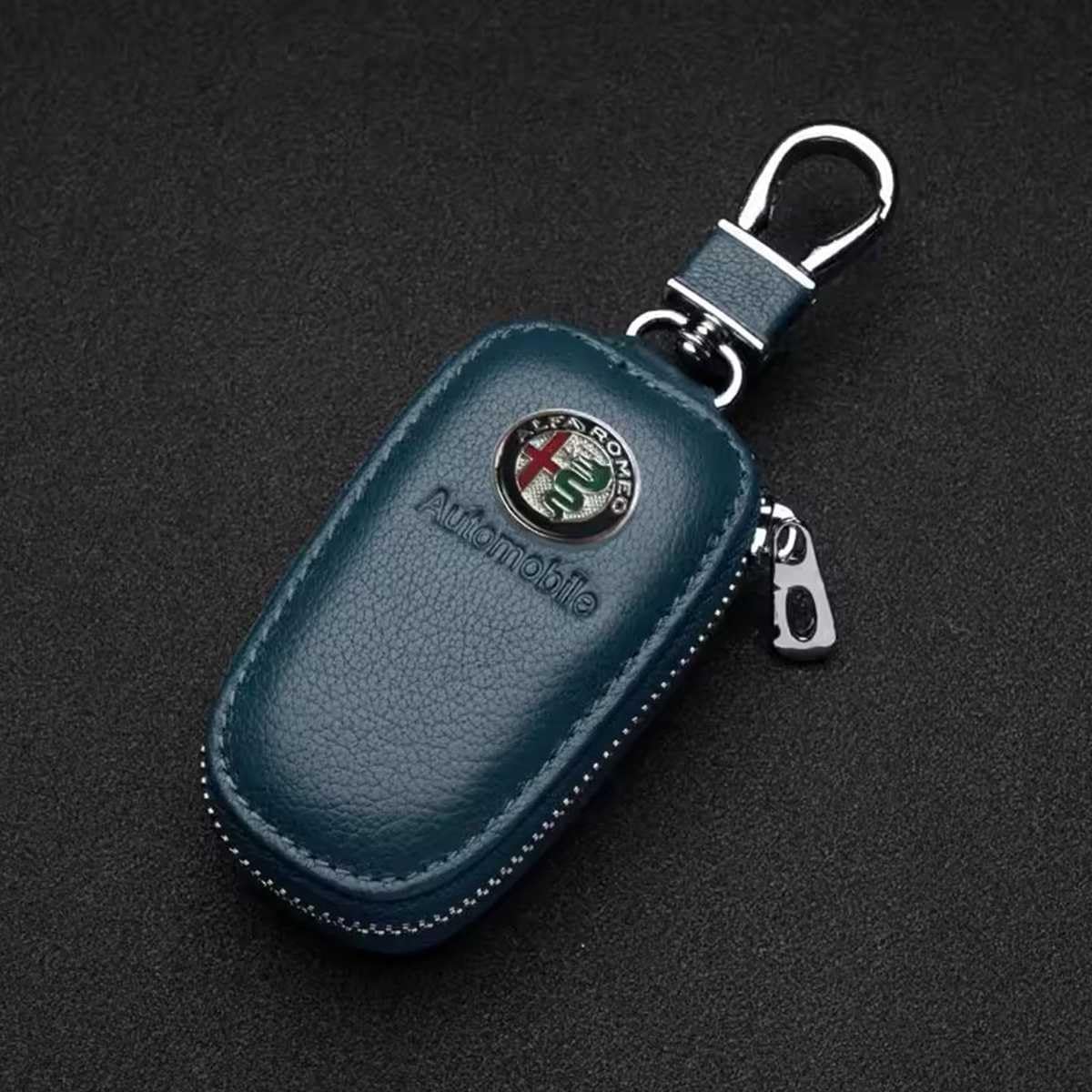 DAPLGL Autoschlüsseltasche Für Alfa Romeo Sportiva Giulia Stelvio Mito Giulietta Tonale, Leder Auto-Schlüssel-Anhänger Schlüsselanhänger Zubehö von DAPLGL