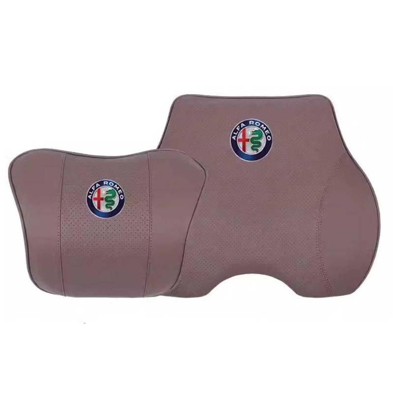 DAPLGL Kopfstützen-Taillenkissen-Set, für Alfa Romeo Giulia Giulietta 159 156 MITO Stelvio 147 Sportiva, bequem und zuverlässig, und lindert Ermüdung beim Fahren von DAPLGL