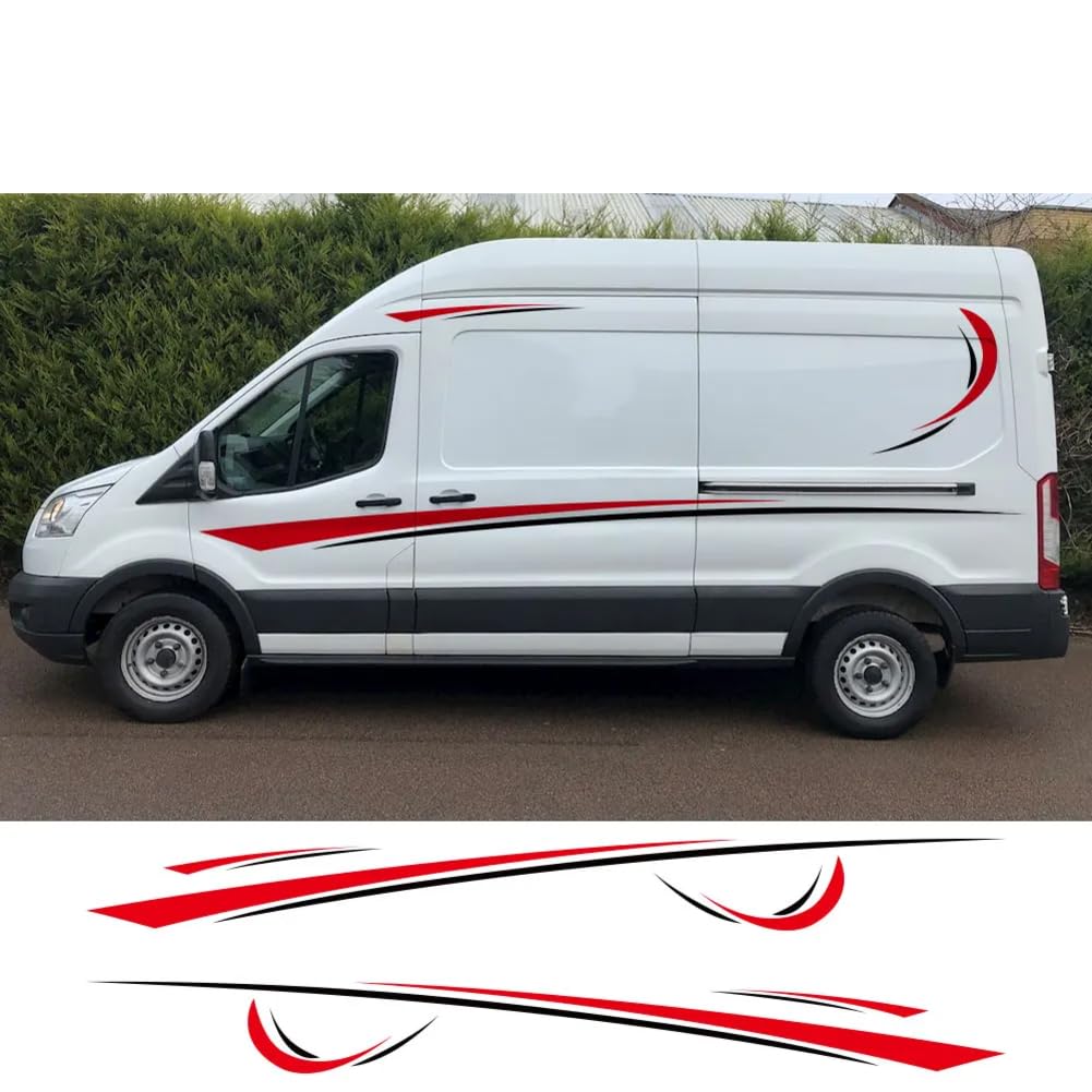 Van-Aufkleber, für Ford Transit MK8 2014–2021, Wohnmobil-Streifen, Camper-Autografiken, Sport-Vinyl-Aufkleber, Auto-Tuning-Zubehör von DAQIFCBO