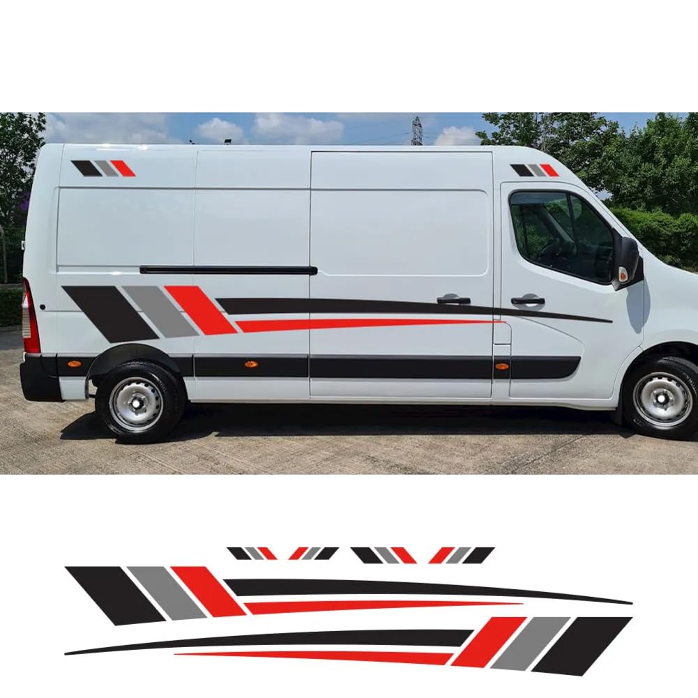 Van-Karosserie-Seitenaufkleber, für R=enault Master, für Nissan NV400, für Opel für V=auxhall Movano, Car Camper-Grafikaufkleber, Auto-Tuning-Zubehör von DAQIFCBO