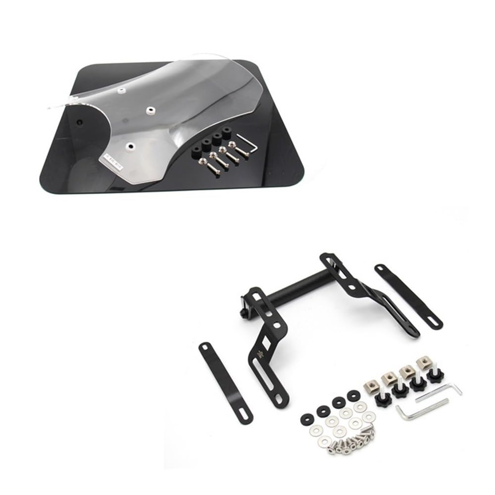 Motorrad Windabweiser Für Su&zuki DL250 Für V-Strom DL 250 Front Glas Windschutzscheibe Windschutz + Motorrad GPS Montage Adapter Halter Halterung von DARDDI