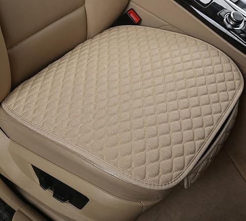 DASHENGFANG Auto Sitzbezüge-Set, für VW Golf GTD 6 Golf 7 GTI Atmungsaktiv Schonbezüge Autositz Sitzschoner,Set Auto-Schonbezüge für Fahrersitz & Beifahrer,Front Row 2pcs Beige von DASHENGFANG