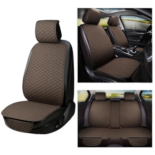 DASHENGFANG Auto Sitzbezüge-Set, für VW Golf MK7 Estate 2013-2024 Atmungsaktiv Schonbezüge Autositz Sitzschoner,Set Auto-Schonbezüge für Fahrersitz & Beifahrer,5-seat Full Set Brown von DASHENGFANG