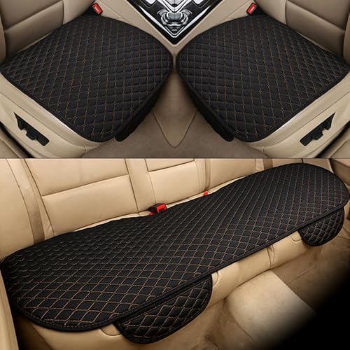 DASHENGFANG Auto Sitzbezüge-Set, für VW Golf Plus 2004-2014 Atmungsaktiv Schonbezüge Autositz Sitzschoner,Set Auto-Schonbezüge für Fahrersitz & Beifahrer,Front Row + Back Row 3pcs Blackgolden von DASHENGFANG