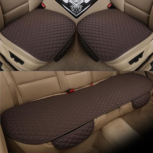 DASHENGFANG Auto Sitzbezüge-Set, für VW ID. Buzz ID. CROZZ ID Atmungsaktiv Schonbezüge Autositz Sitzschoner,Set Auto-Schonbezüge für Fahrersitz & Beifahrer,Front Row + Back Row 3pcs Brown von DASHENGFANG