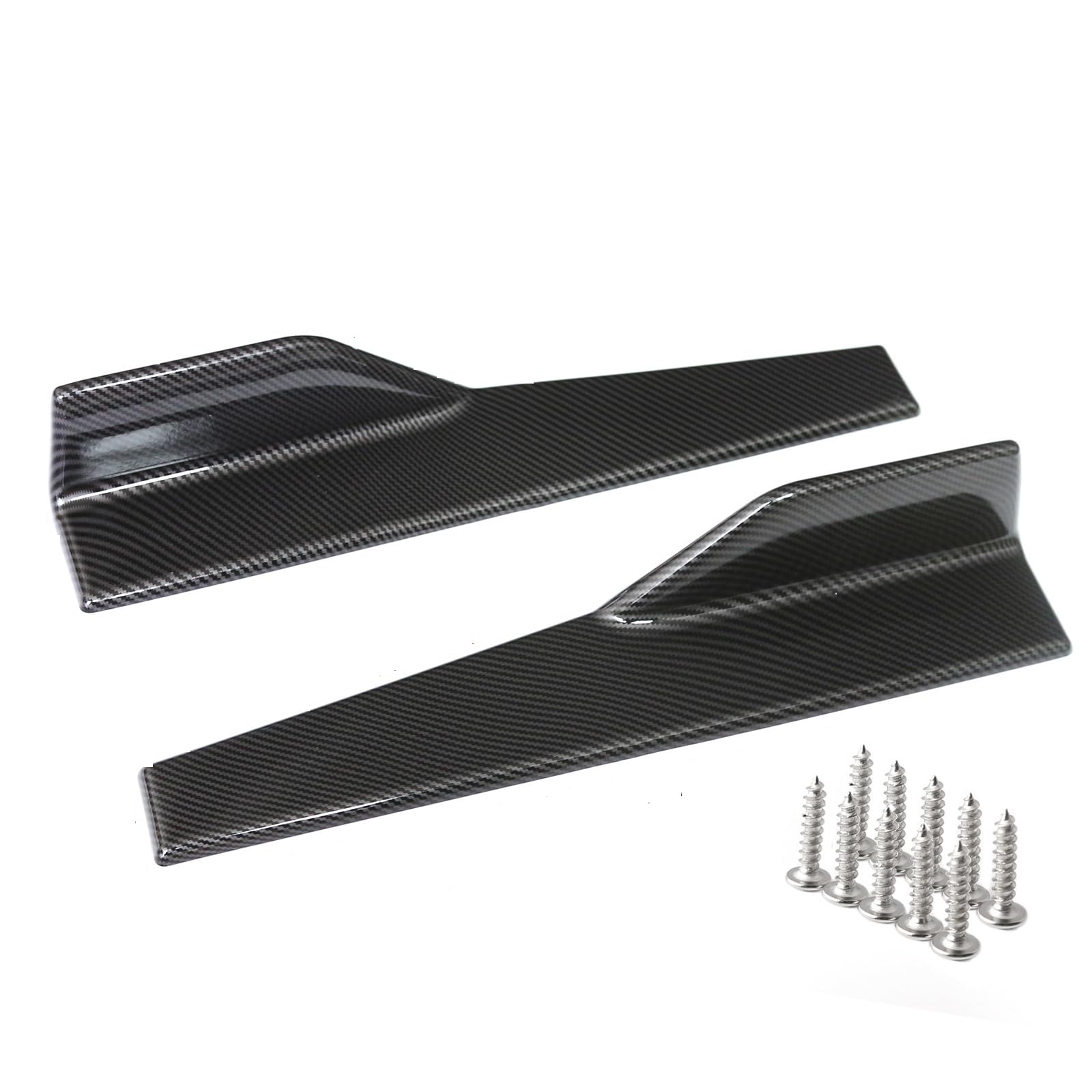 DATOPER Universal Seitenschweller,Rocker Splitter Flügel, Auto Spoiler, aus PP-PP Material, 45 cm,Auto Tuning Teile, zur Verbesserung der Ästhetik,Kohlefaser Farbe von DATOPER