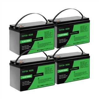 DATOUBOSS 4 * 12V 100Ah LiFePO4 Batterie 100A BMS 8000+Zyklen Deep Cycle Lithium Akku MAX 1280W Leistung Unterstützung in Serie/Parallelschaltung,verwendet für Wohnmobil, Solar Home System und Boot von DATOUBOSS