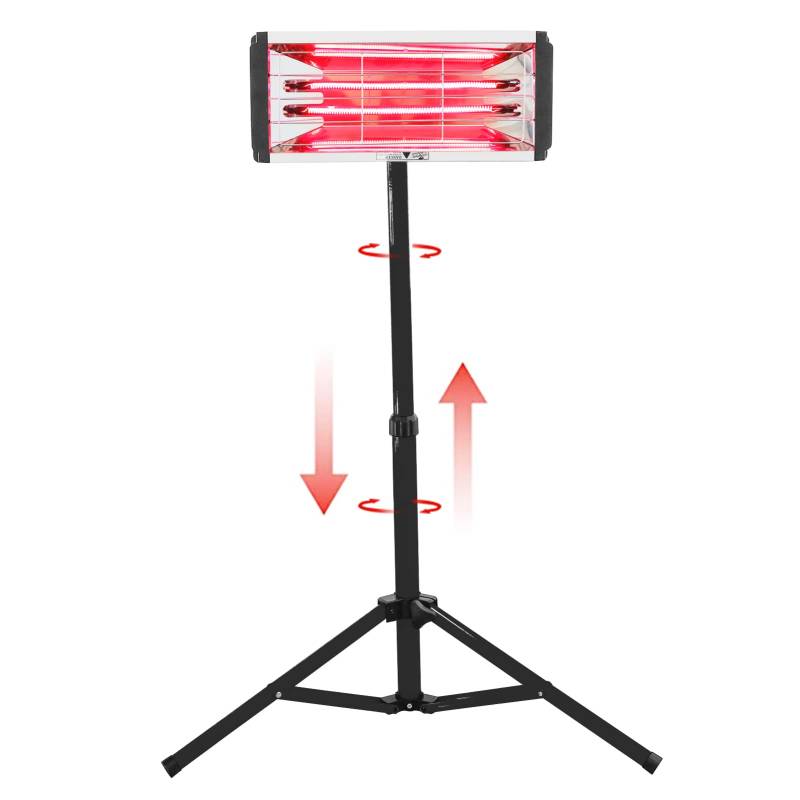 DATOUBOSS Lacktrockner 2000 W Kurzwellen Infrarot Lacklampe Autotrockner Autobackbereich 650 * 500 mm Mit Teleskophalterung Geeignet für das Trocknen von Autolackflocken Sprühlackheizungen von DATOUBOSS