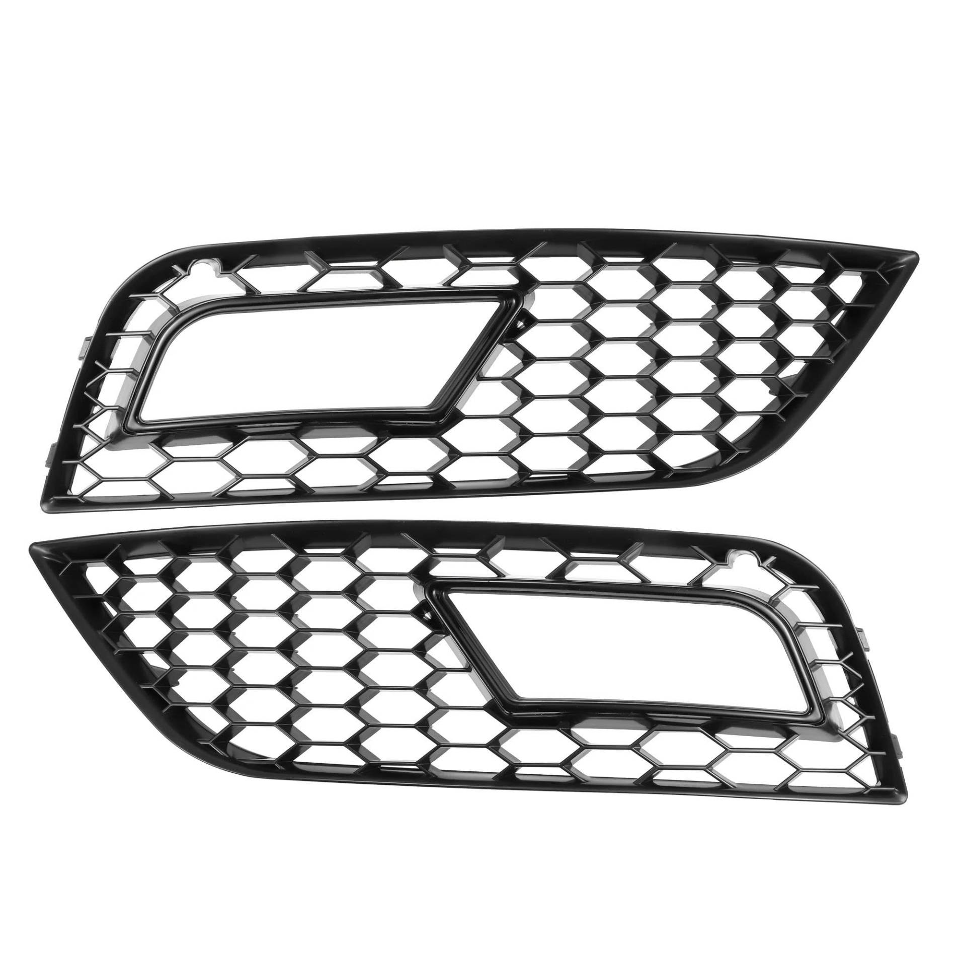 For A4 B8.5 2013 2014 2015 2016 Pair Front Fog Light Mesh Grille Honeycomb Type Grill Cover 8K0807681K 8K0807682K(Schwarz) von DATOUJLS