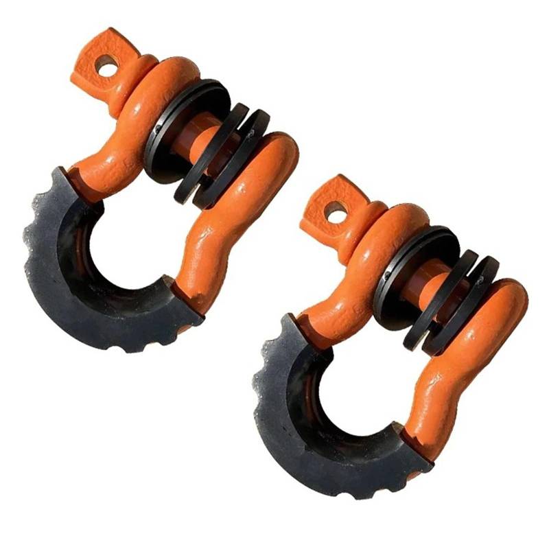 Gebogener Schäkel 5/8" D-Ring-Schäkel 42 990 Lbs Mit Isolator & Unterlegscheiben-Kit Für Jeep-Geländewagen Anhängerkupplung(Orange 2St) von DATOUJLS