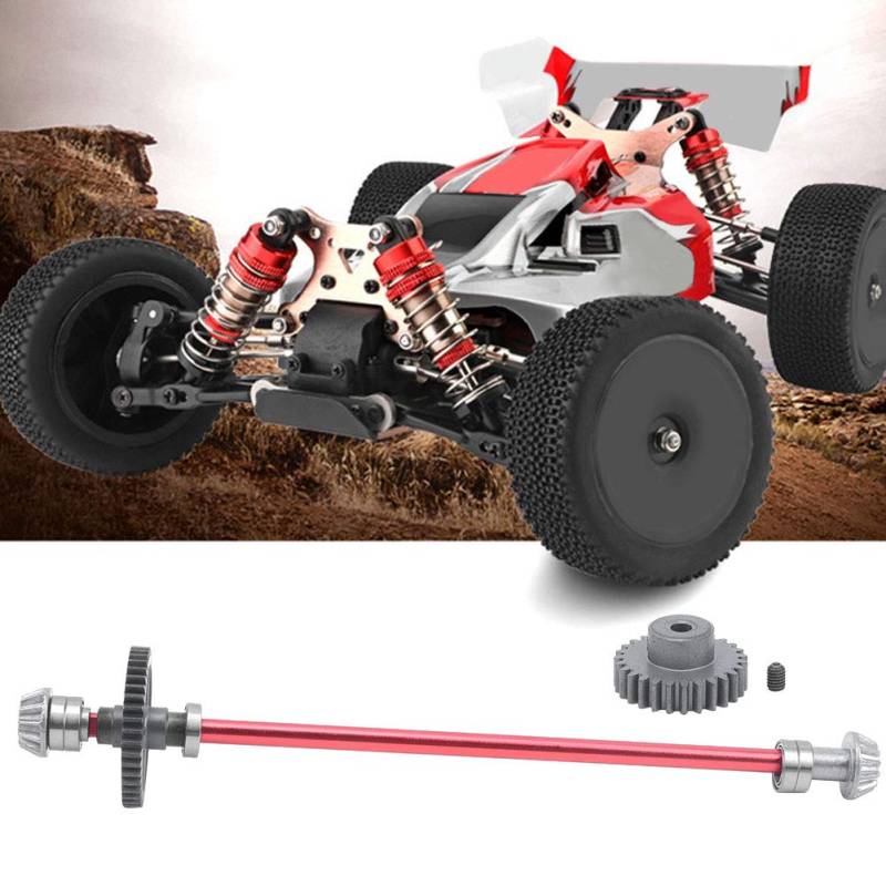 RC Mittelgetriebewelle, langlebiges RC Motorgetriebe Mittelgetriebewelle Montage Leichte RC Mittelgetriebewelle für WLtoys 144001 RC Auto mit Verbesserung der Stabilität (rot) von DAUERHAFT