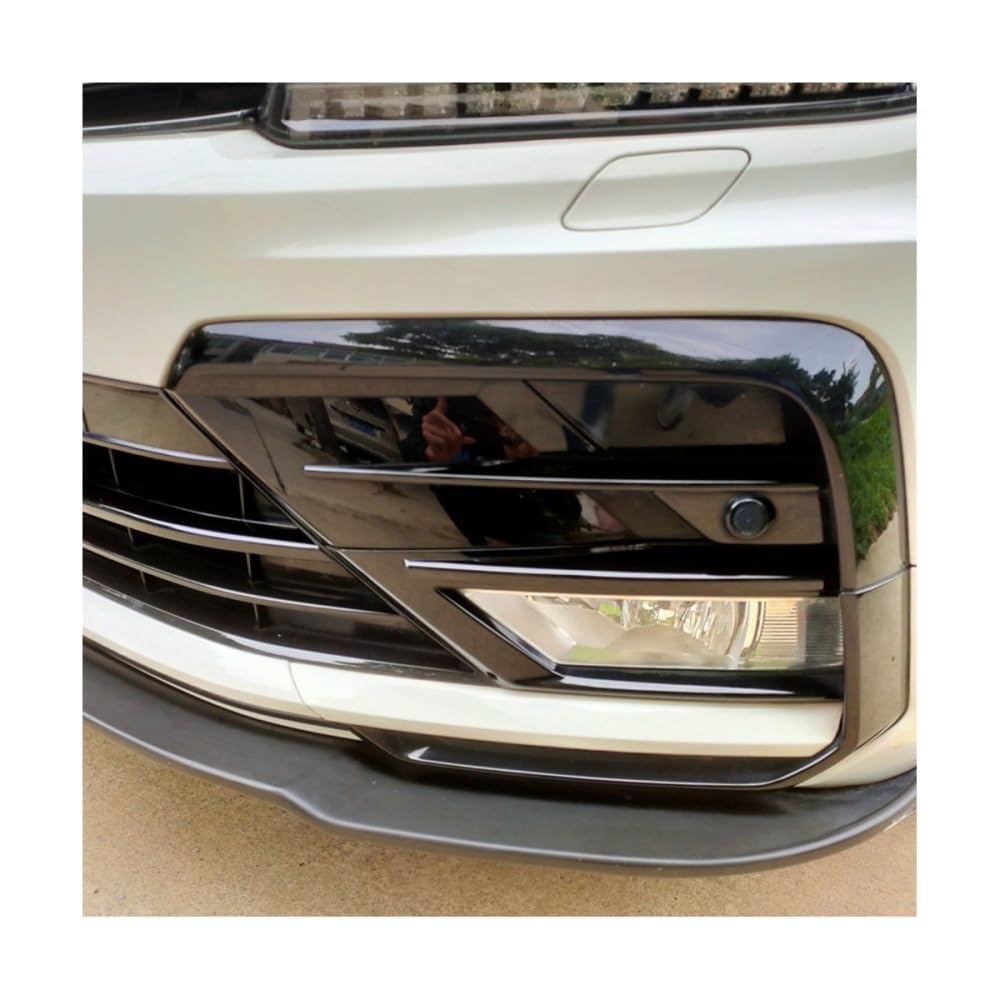 DAVBIR Auto-Frontgrill Auto Unter Der Vorderen Mitte des Grills, Zierleisten, Nebelscheinwerfer-Abdeckung, Zierleiste Für Tiguan Rline 2017–2021, Glänzendes Schwarz Frontstoßstangengrill von DAVBIR