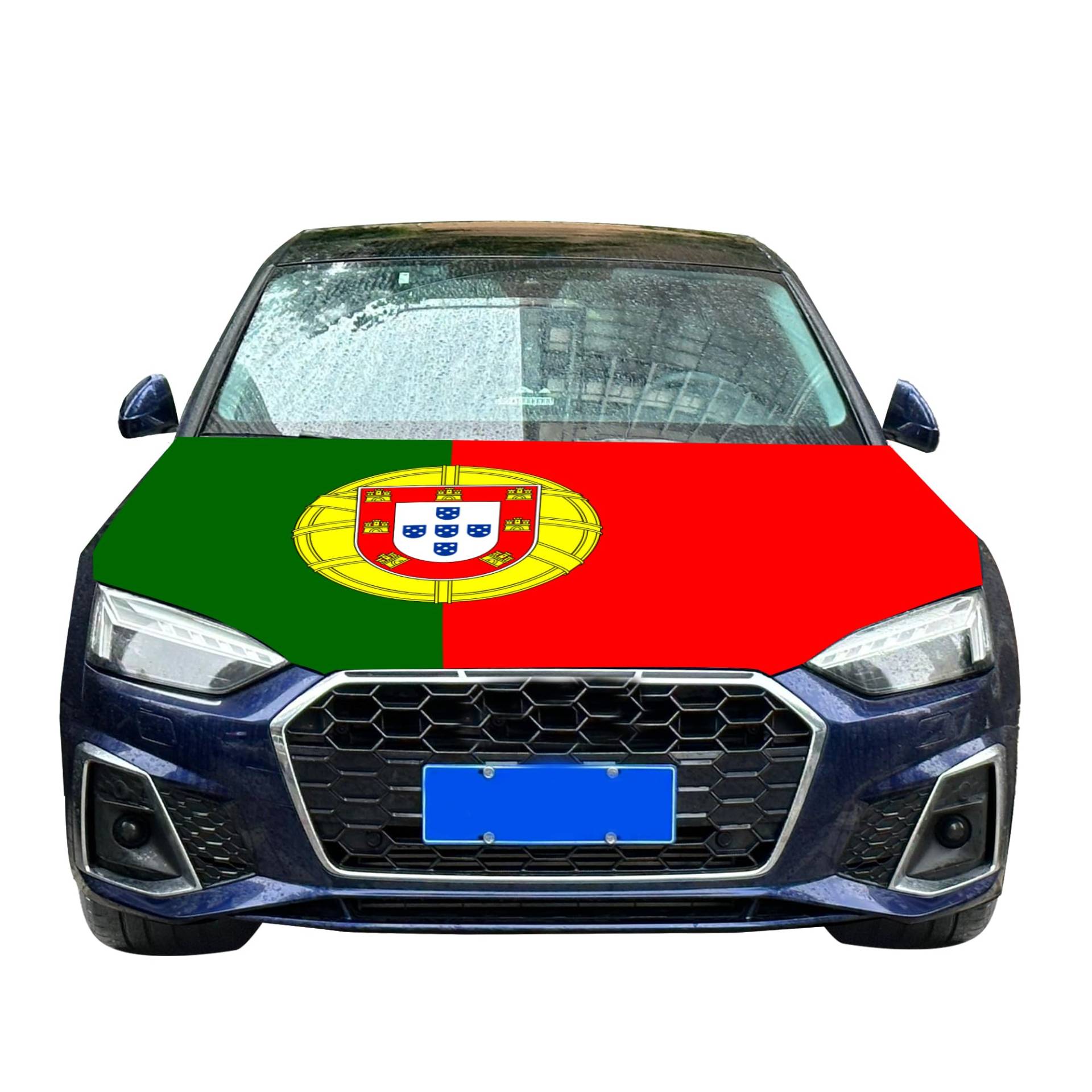 Autohaubenabdeckung mit Portugal-Flagge, 1,2 x 152 cm, elastische Stoffe, kann gewaschen werden, für Motorhaube, Banner, Flagge für Dekoration, Veranstaltungsartikel von DAWANMENT