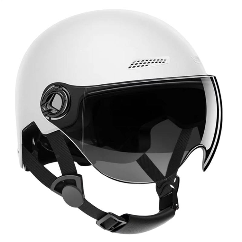 DAWCBVJQ Retro Rollerhelme, Fahrradhelme Skaterhelm Motorradhelm, Fahrradhelme Für Herren, Erwachsenen Motorradhelm, Halbe Fahrradhelme Mit Getöntem Sonnenvisier Für Erwachsene Und Jugendliche von DAWCBVJQ