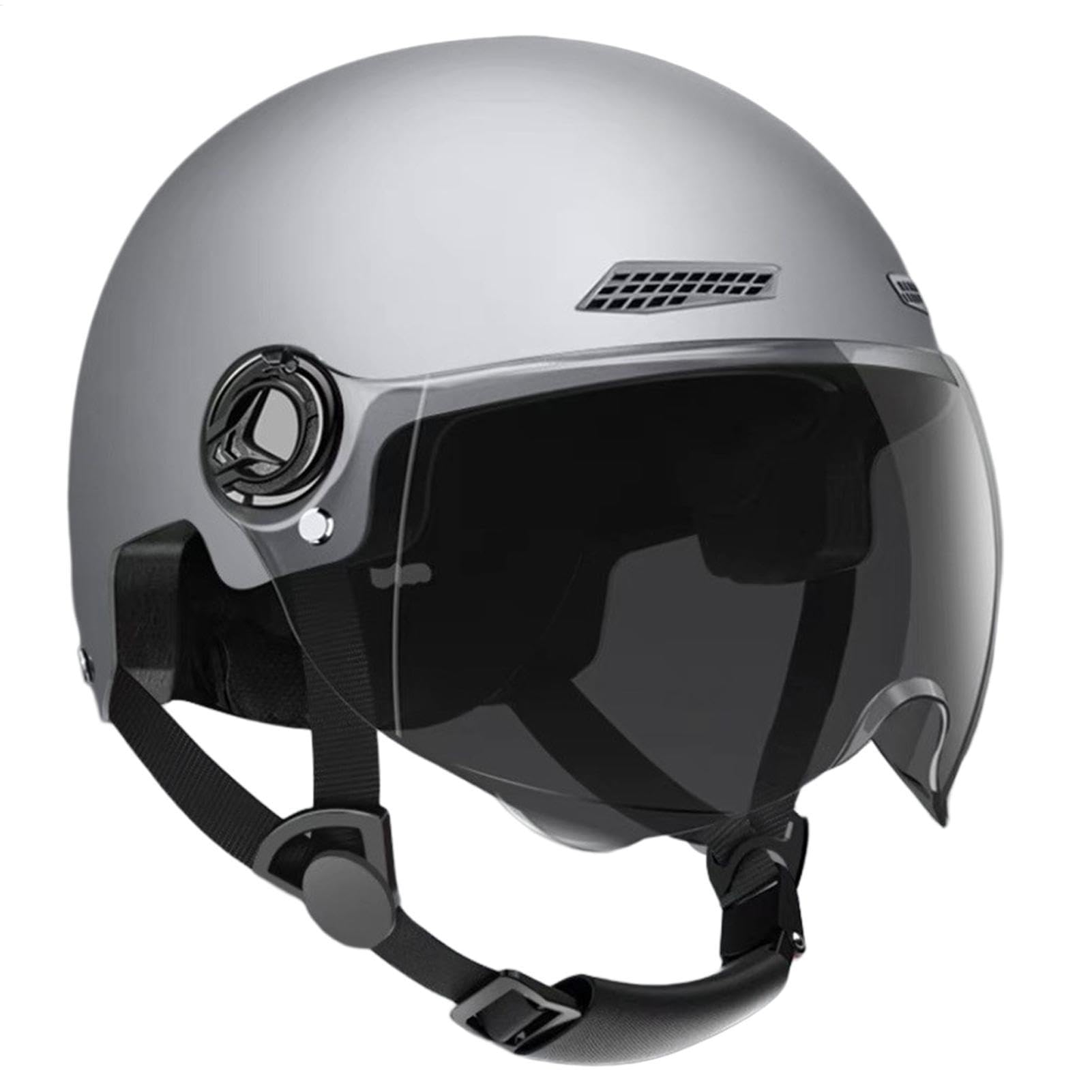 DAWCBVJQ Retro Rollerhelme, Fahrradhelme Skaterhelm Motorradhelm, Fahrradhelme Für Herren, Erwachsenen Motorradhelm, Halbe Fahrradhelme Mit Getöntem Sonnenvisier Für Erwachsene Und Jugendliche von DAWCBVJQ