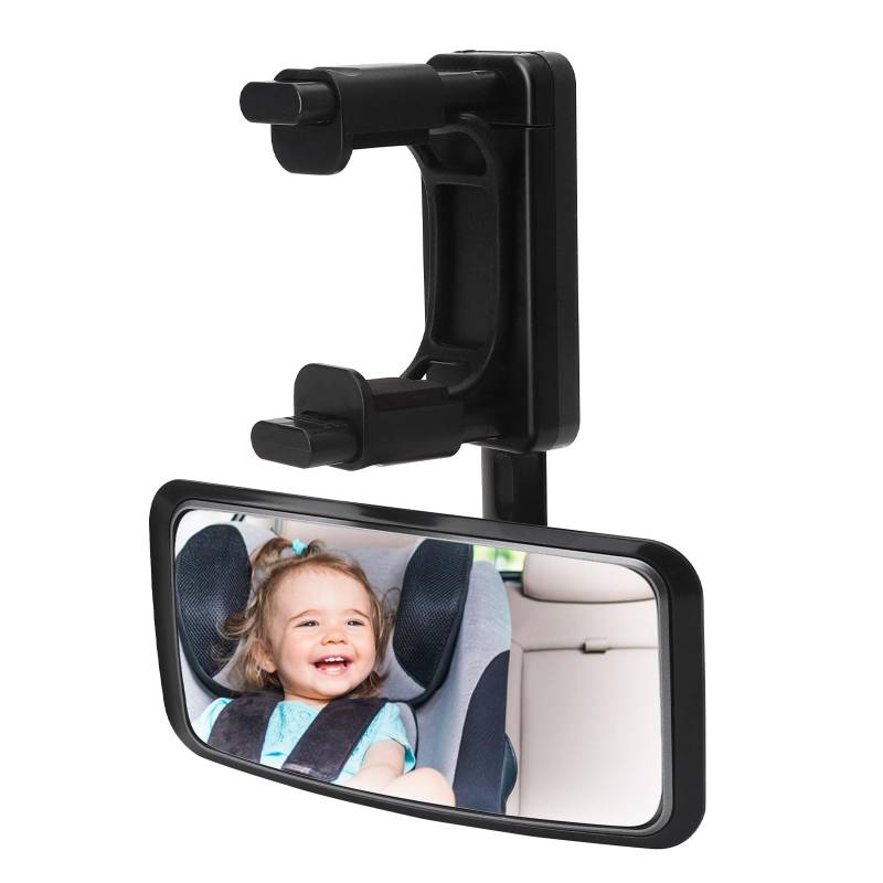 Rücksitzspiegel für Babys, 360° Drehbar Auto Spiegel für Baby, Spiegel Auto Baby Rückbank mit Haken Clip, Spiegel Kindersitz Auto, Rückspiegel für Kindersitz und Babyschale für allerlei Kopfstützen von DAWRIS