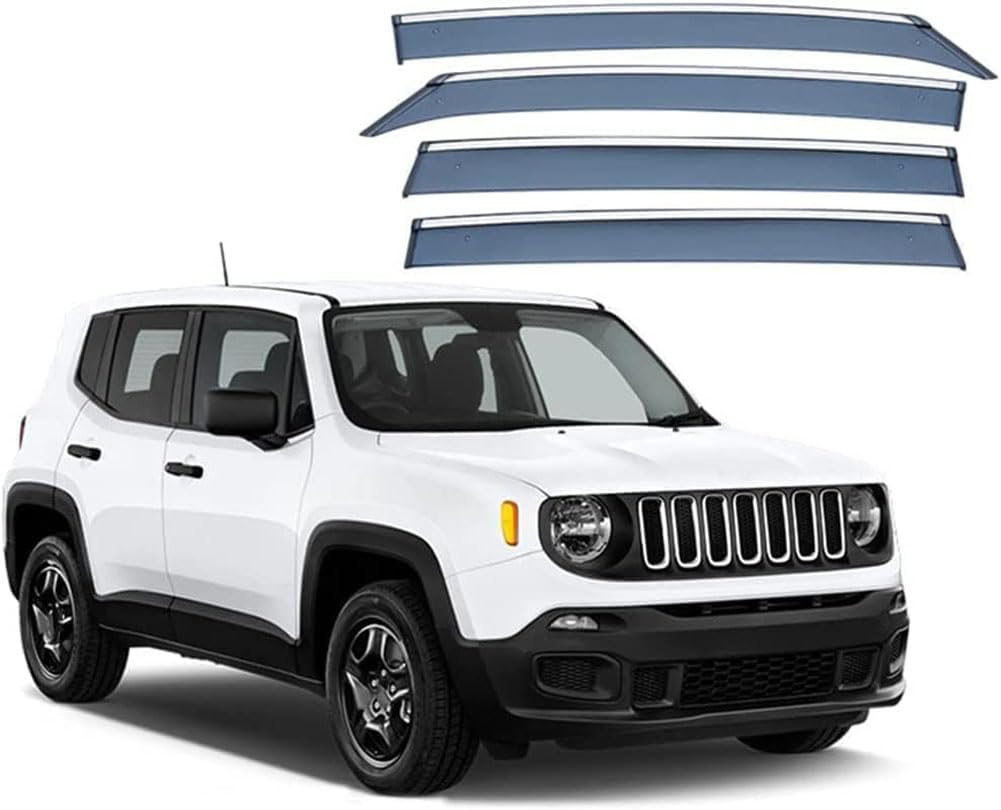 4PCS Auto-Windabweiser, kompatibel mit Jeep Renegade 2016, Auto-Seitenfenster-Luftabweiser von DAYKET