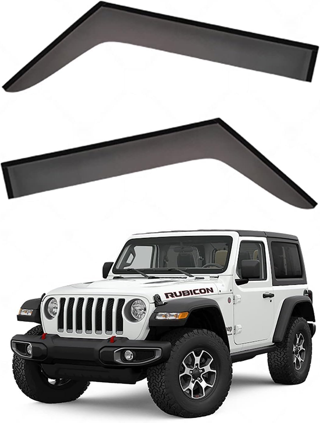 4PCS Auto-Windabweiser, kompatibel mit Jeep Wrangler 2door MK4-JL 2018-2022, Auto-Seitenfenster-Luftabweiser von DAYKET