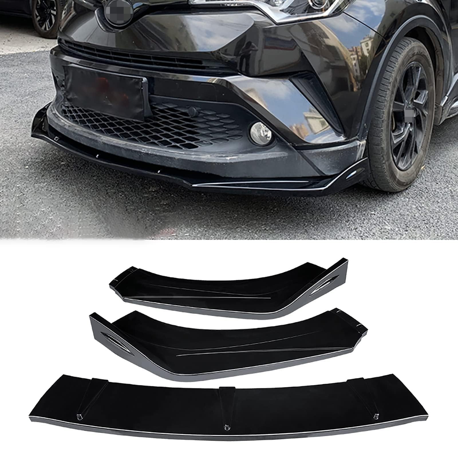 Auto Frontspoiler für Toyota CHR 2018-2022, langlebiger Diffusor für Frontstoßstangenspoiler von DAYKET