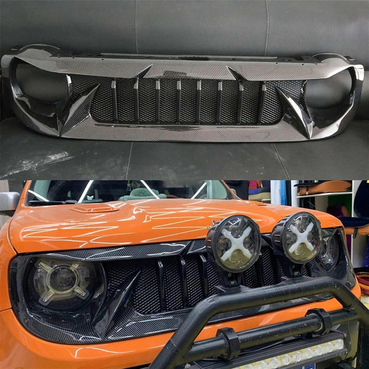 Auto-Kühlergrill, kompatibel mit Jeep Renegade 2015-2020, Frontstoßstange Zubehör von DAYKET