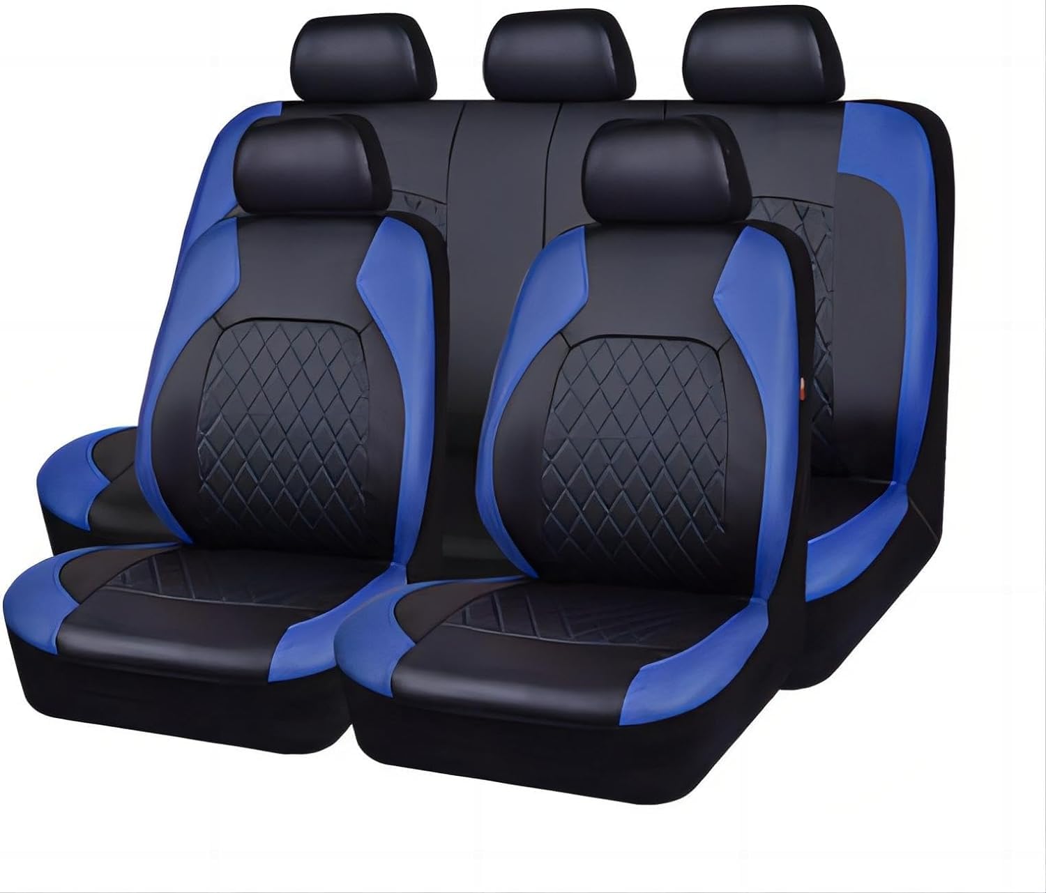 DAYKET Auto-Sitzbezug für Mazda 6 (2002-2007), 9-teiliges Set Sitzbezug Komplett-Set, wasserdichte Autositzschoner Leder,Blue von DAYKET