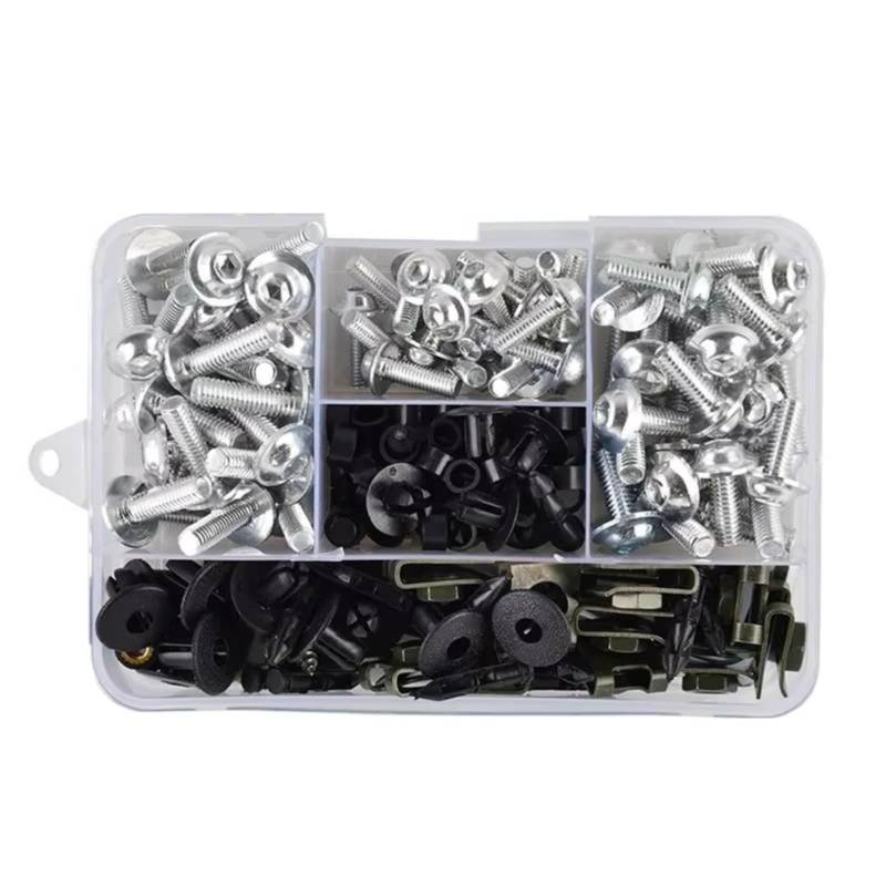 DAYOTIE Kompatibel Mit 300R Für 250R 150 Motorrad-Aluminium-Verkleidungsschrauben-Schrauben-Set, Muttern-Clips, Schrauben- Und Muttern-Set Parabrezza Bullone(Silver) von DAYOTIE