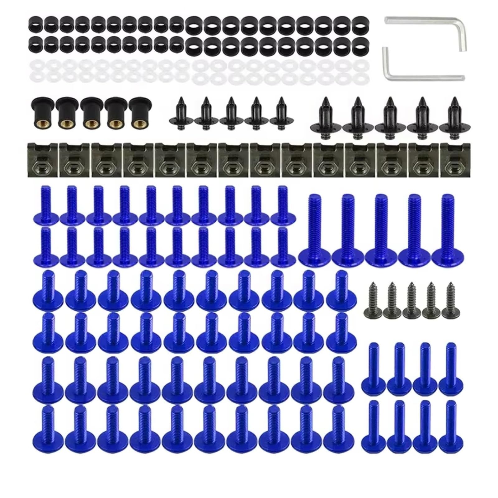 DAYOTIE Kompatibel Mit CBR600RR CBR900RR Für CBR929RR Für CBR1000RR Für CBR 600R, Verkleidungsschrauben-Set, Karosserieschrauben, Mutter Parabrezza Bullone(Blue) von DAYOTIE