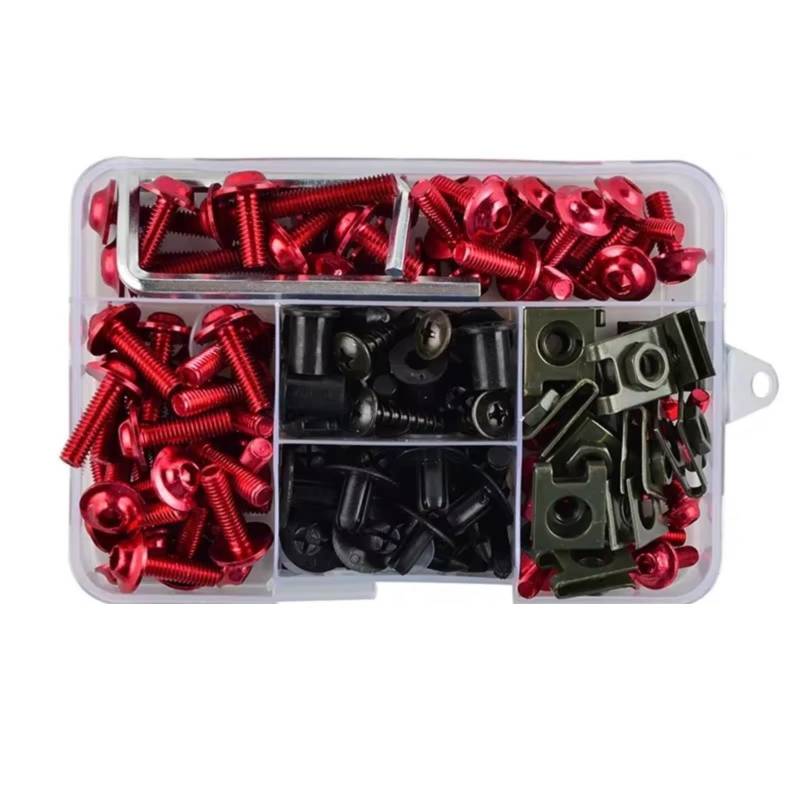 DAYOTIE Kompatibel Mit F650GS Für F700GS Für F750GS Schrauben Und Muttern Set Motorrad Verkleidung Bolzen Kit Mutter Clips Parabrezza Bullone(Red) von DAYOTIE